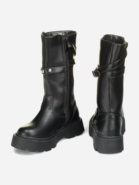 Bottes montantes Marron+Noir 8 - vertbaudet enfant 