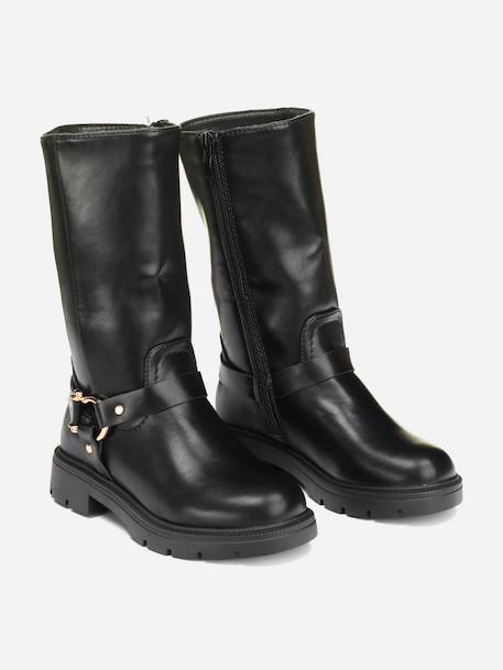 Bottes montantes Marron+Noir 6 - vertbaudet enfant 