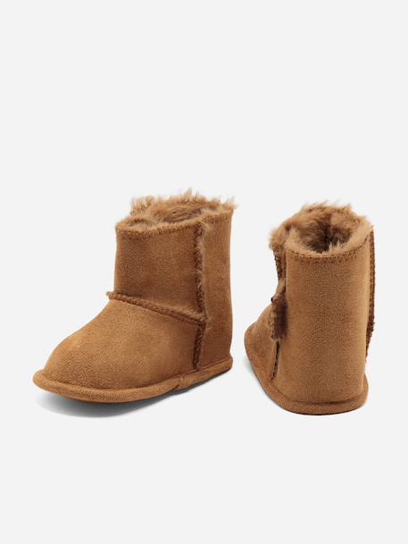 Bottines à scratch Camel+Noir 3 - vertbaudet enfant 