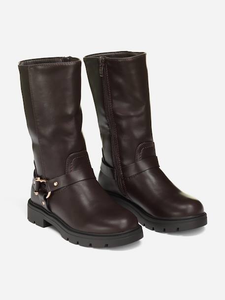 Bottes montantes Marron+Noir 1 - vertbaudet enfant 