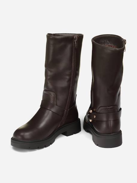 Bottes montantes Marron+Noir 3 - vertbaudet enfant 