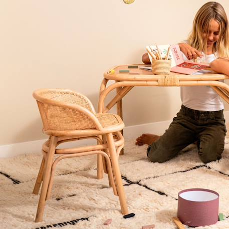 Chaise junior rotin et cannage - palm Naturel 5 - vertbaudet enfant 