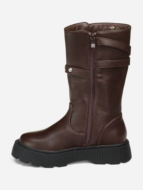 Bottes montantes Marron+Noir 4 - vertbaudet enfant 
