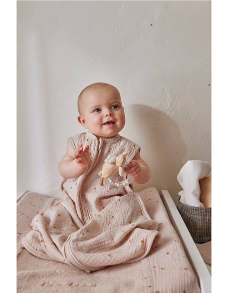 Gigoteuse en mousseline de coton Blanc imprimé+Rose 8 - vertbaudet enfant 