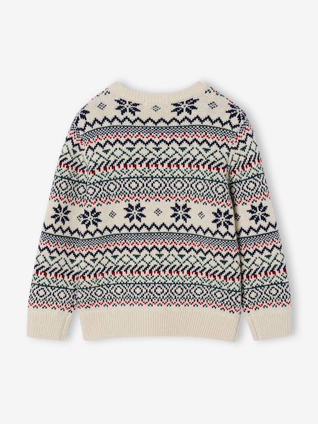 Pull garçon jacquard blanc imprimé 2 - vertbaudet enfant 