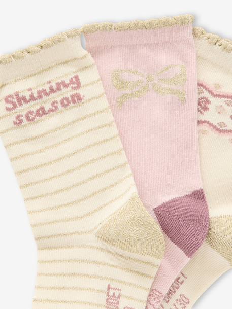 Coffret 3 paires de chaussettes Noël fille Assorties 3 - vertbaudet enfant 