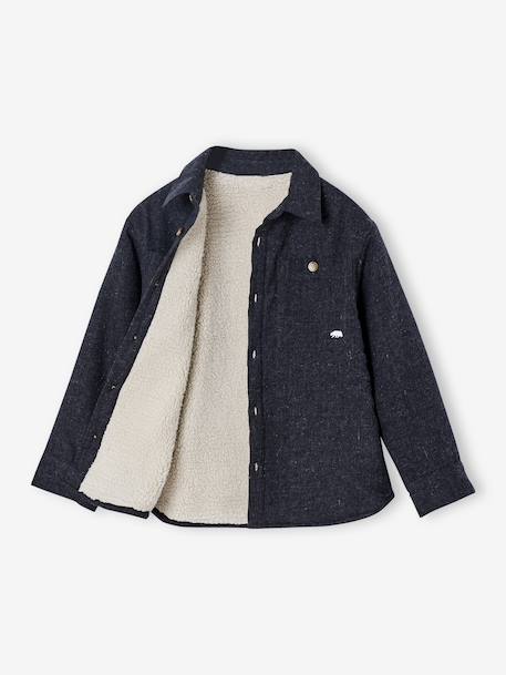 Chemise en flanelle doublée garçon gris chiné 4 - vertbaudet enfant 