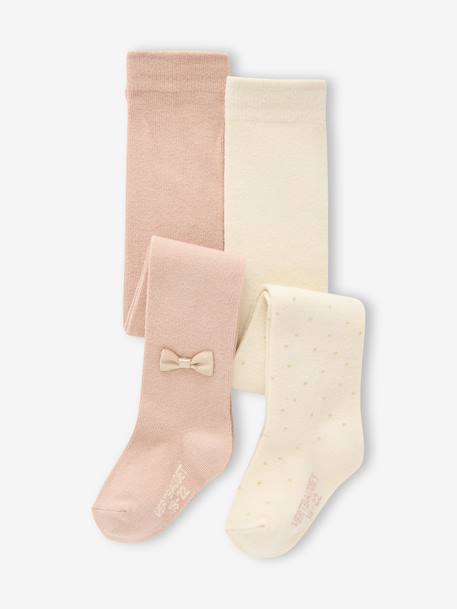 Lot de 2 paires de collants Noël bébé fille écru 1 - vertbaudet enfant 