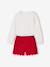 Ensemble fille noël t-shirt et short velours pailleté rouge 2 - vertbaudet enfant 