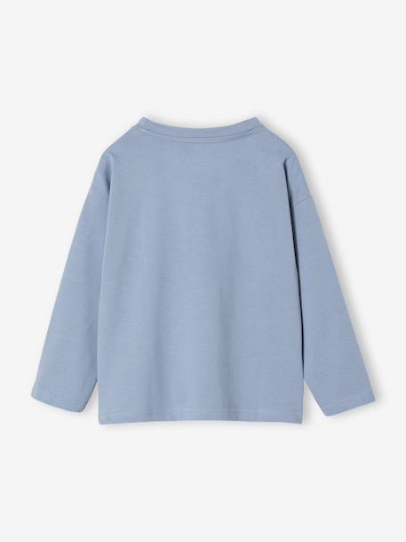 Tee-shirt manches longues garçon bleu clair 2 - vertbaudet enfant 