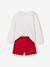 Ensemble fille noël t-shirt et short velours pailleté rouge 1 - vertbaudet enfant 