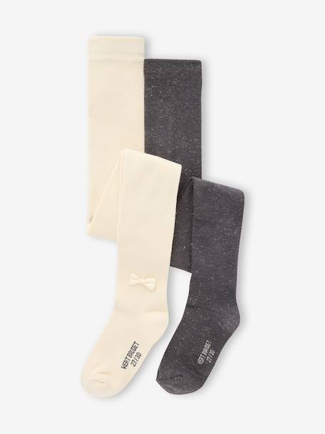 Fille-Sous-vêtement-Collants-Lot de 2 paires de collants fille spécial fêtes
