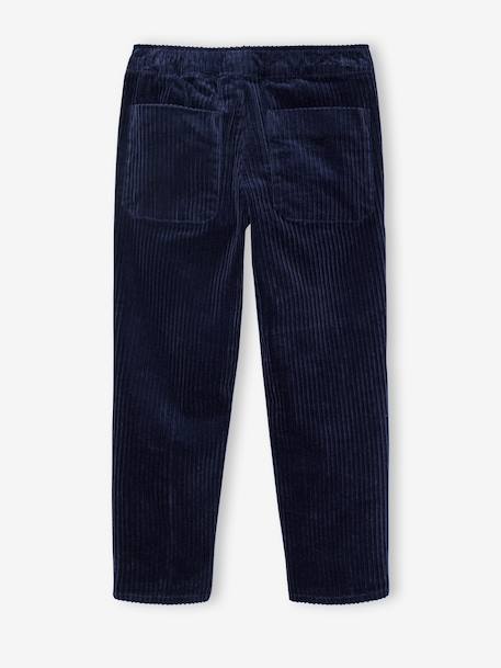 Pantalon en velours côtelé garçon facile à enfiler bleu ardoise+marine 15 - vertbaudet enfant 