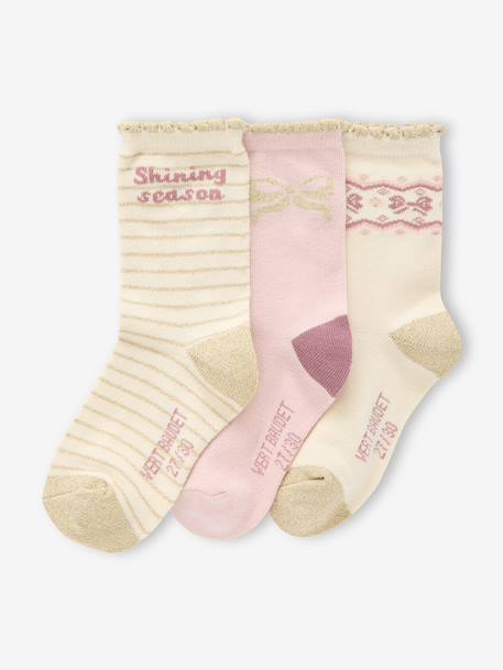 Coffret 3 paires de chaussettes Noël fille Assorties 2 - vertbaudet enfant 
