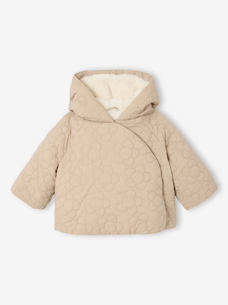 Manteau matelassé fantaisie bébé beige 3 - vertbaudet enfant 
