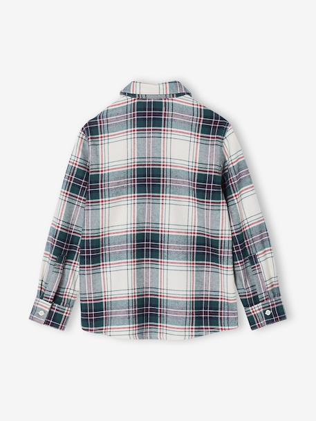 Chemise garçon noël en flanelle à carreaux carreaux blanc 2 - vertbaudet enfant 