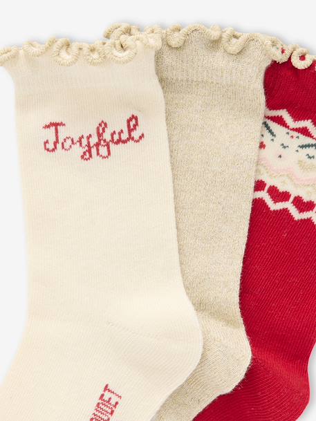 Coffret 3 paires de chaussettes Noël fille Assorties 2 - vertbaudet enfant 