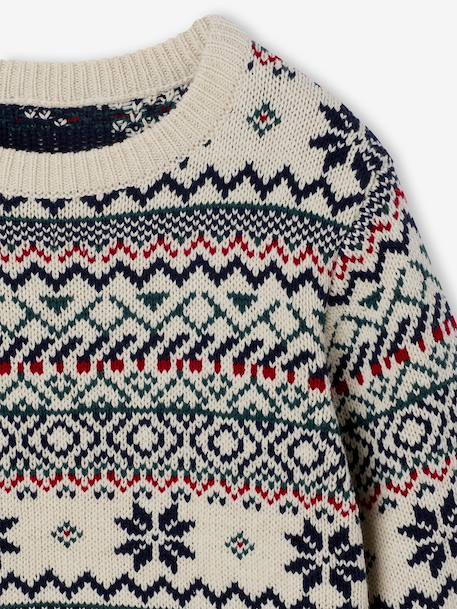 Pull garçon jacquard blanc imprimé 3 - vertbaudet enfant 