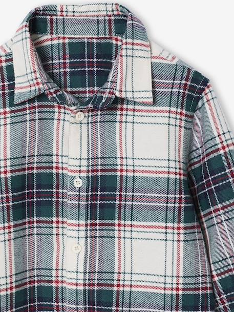 Chemise garçon noël en flanelle à carreaux carreaux blanc 3 - vertbaudet enfant 