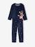 Pyjama velours Noël garçon haut imprimé bas rayé marine 1 - vertbaudet enfant 