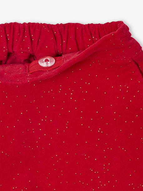 Ensemble fille noël t-shirt et short velours pailleté rouge 8 - vertbaudet enfant 