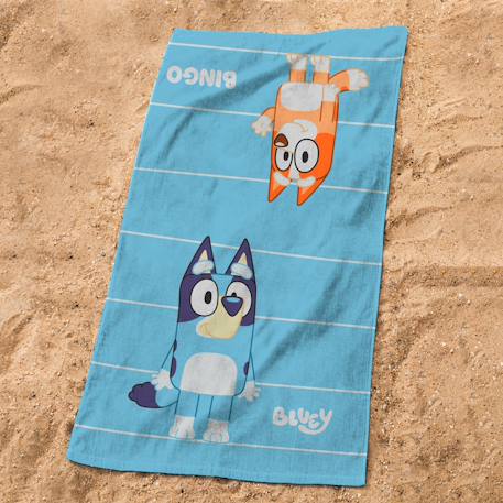 Serviette de bain et de plage imprimée 100% coton, bluey duo Bleu ciel 2 - vertbaudet enfant 