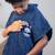 Poncho de bain enfant 100% coton, fff logo Bleu marine 3 - vertbaudet enfant 