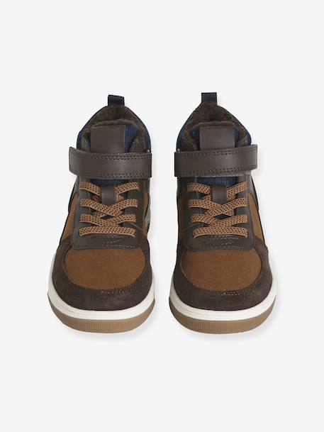 Baskets enfant garçon synthétique fourrées élastiquées et scratch marron 4 - vertbaudet enfant 