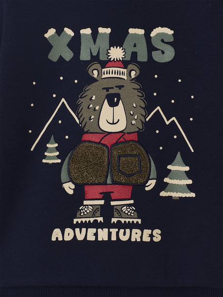 Sweat garçon noël motif ours marine 4 - vertbaudet enfant 