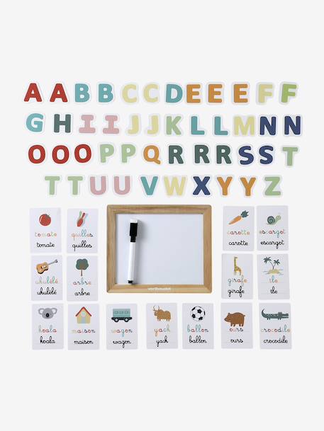 Ardoise d'apprentissage des lettres en bois FSC® blanc 3 - vertbaudet enfant 