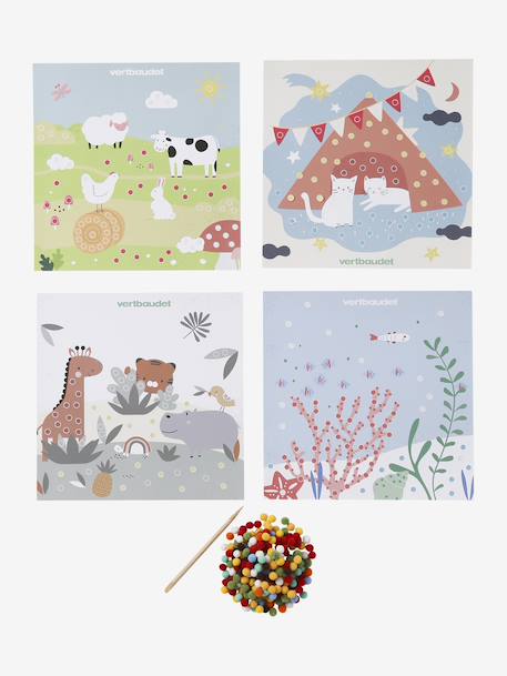 Coffret de tableaux à pompons multicolore 2 - vertbaudet enfant 