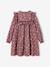Robe fille flanelle imprimée fleurs prune 3 - vertbaudet enfant 