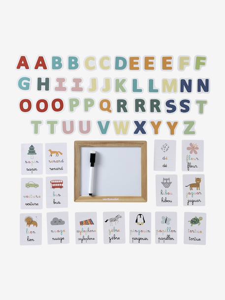 Ardoise d'apprentissage des lettres en bois FSC® blanc 2 - vertbaudet enfant 