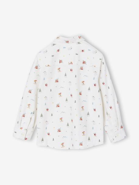 Chemise garçon noël en flanelle Imprimée blanc imprimé 2 - vertbaudet enfant 