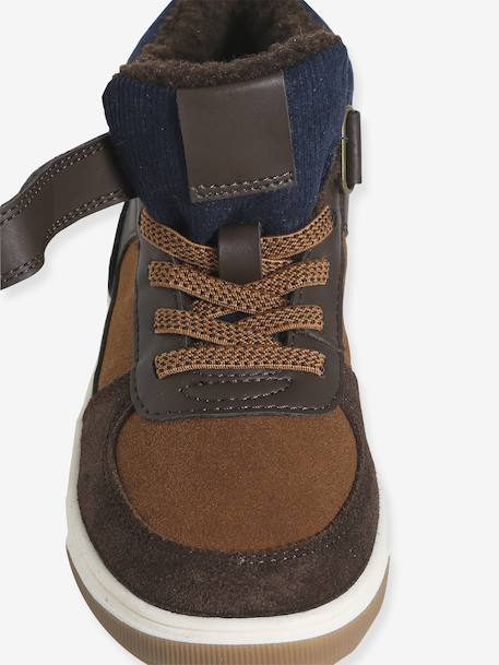 Baskets enfant garçon synthétique fourrées élastiquées et scratch marron 6 - vertbaudet enfant 