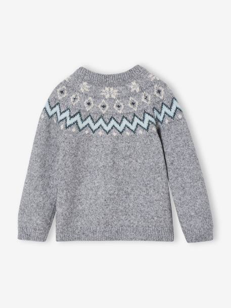 Pull mixte jacquard noël capsule famille gris chiné 3 - vertbaudet enfant 