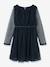 Robe de fête pour fille NKFVABOS NAME IT, tulle plumetis bleu foncé+bois de rose 2 - vertbaudet enfant 