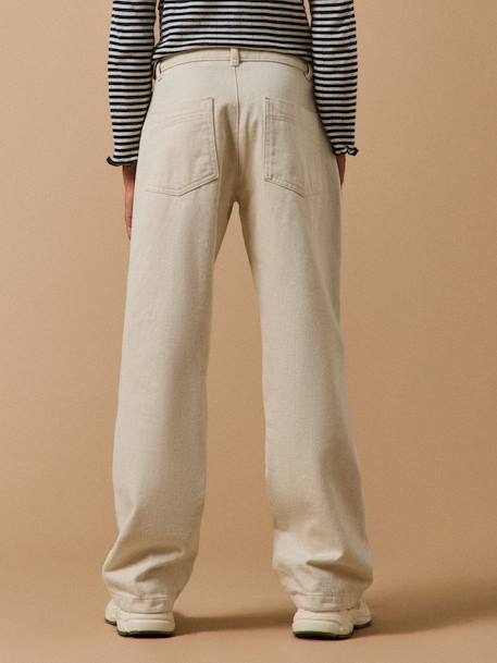 Pantalon droit fille en denim écru 2 - vertbaudet enfant 