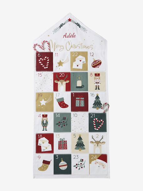 Calendrier de l'Avent Merry Christmas personnalisable blanc imprimé 6 - vertbaudet enfant 
