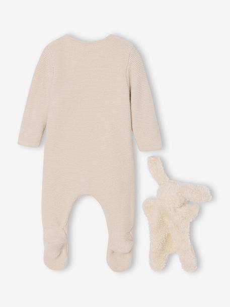Ensemble naissance combinaison + doudou beige chiné 2 - vertbaudet enfant 