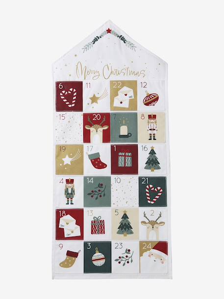 Calendrier de l'Avent Merry Christmas personnalisable blanc imprimé 2 - vertbaudet enfant 