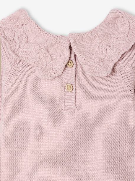Ensemble naissance barboteuse en tricot et collants mauve 12 - vertbaudet enfant 