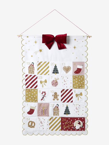 Calendrier de l'avent en tissu FESTON beige doré 2 - vertbaudet enfant 