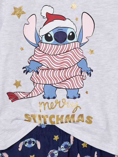 Pyjama fille noël Disney Lilo & Stitch gris chiné/marine 5 - vertbaudet enfant 