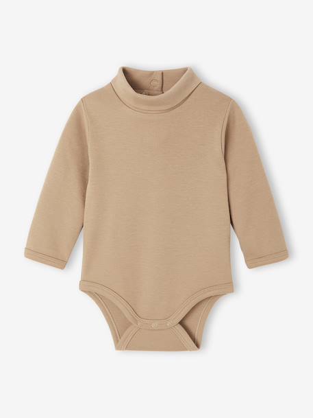 Lot de 2 bodies naissance en interlock 1 rayé + 1 uni beige 3 - vertbaudet enfant 