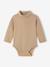 Lot de 2 bodies naissance en interlock 1 rayé + 1 uni beige 3 - vertbaudet enfant 
