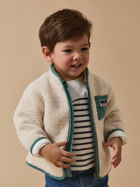 Gilet en sherpa bébé écru 3 - vertbaudet enfant 