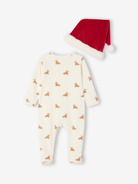 Ensemble bébé noël pyjama bonnet mixte capsule fratrie écru 4 - vertbaudet enfant 