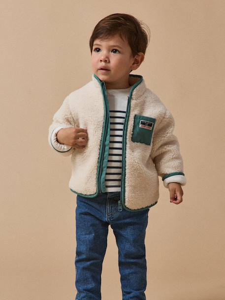Gilet en sherpa bébé écru 2 - vertbaudet enfant 