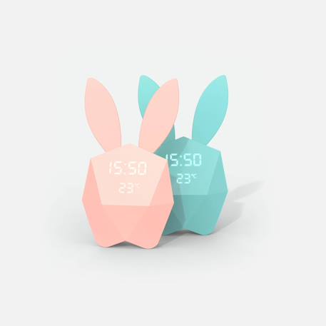 Réveil & Veilleuse Cutie Clock - aimanté, nomade Turquoise - MOB Bleu+Rose 1 - vertbaudet enfant 